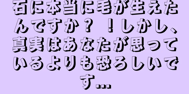 石に本当に毛が生えたんですか？ ！しかし、真実はあなたが思っているよりも恐ろしいです...