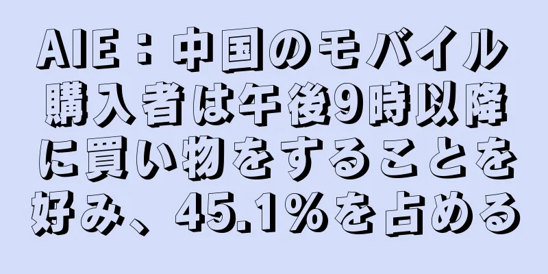 AIE：中国のモバイル購入者は午後9時以降に買い物をすることを好み、45.1%を占める