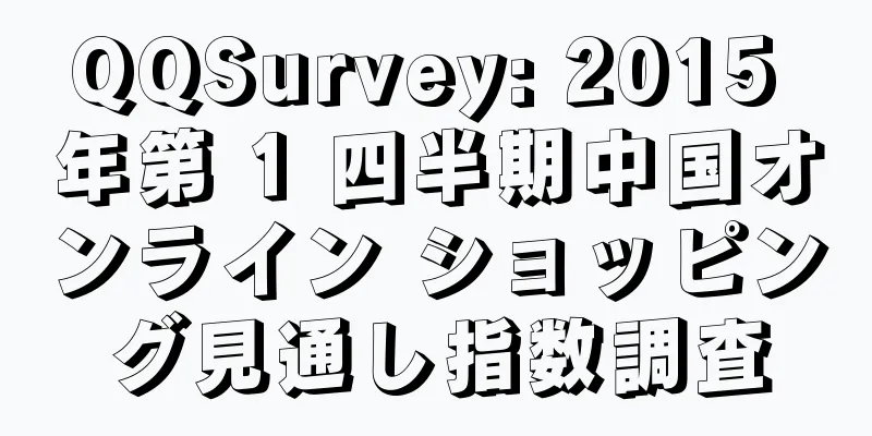 QQSurvey: 2015 年第 1 四半期中国オンライン ショッピング見通し指数調査