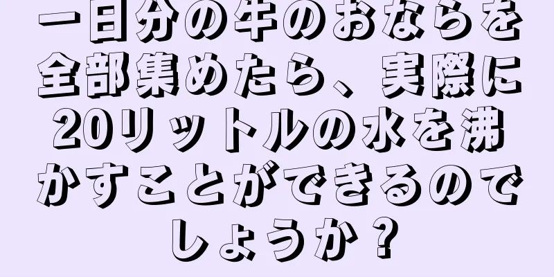 一日分の牛のおならを全部集めたら、実際に20リットルの水を沸かすことができるのでしょうか？