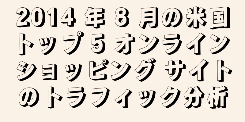 2014 年 8 月の米国トップ 5 オンライン ショッピング サイトのトラフィック分析