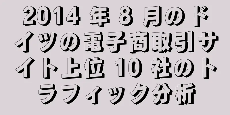 2014 年 8 月のドイツの電子商取引サイト上位 10 社のトラフィック分析