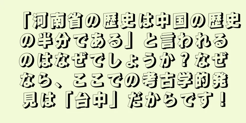 「河南省の歴史は中国の歴史の半分である」と言われるのはなぜでしょうか？なぜなら、ここでの考古学的発見は「台中」だからです！