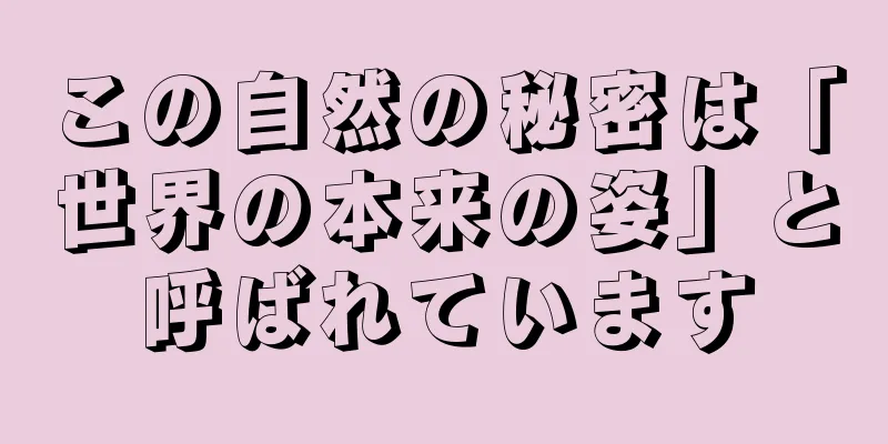この自然の秘密は「世界の本来の姿」と呼ばれています