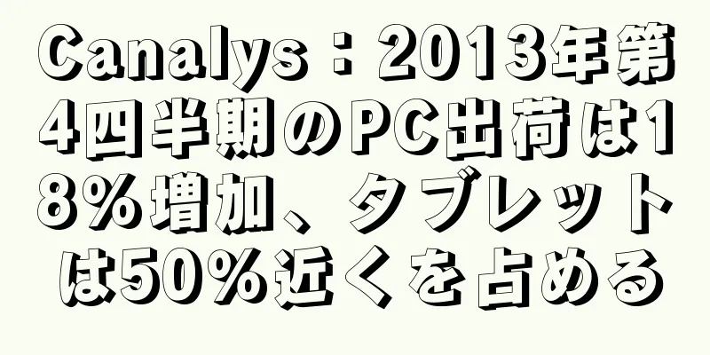 Canalys：2013年第4四半期のPC出荷は18％増加、タブレットは50％近くを占める