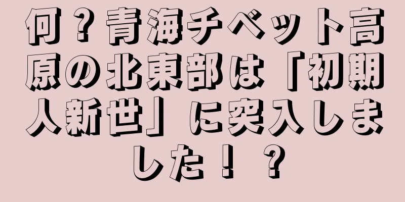 何？青海チベット高原の北東部は「初期人新世」に突入しました！ ?