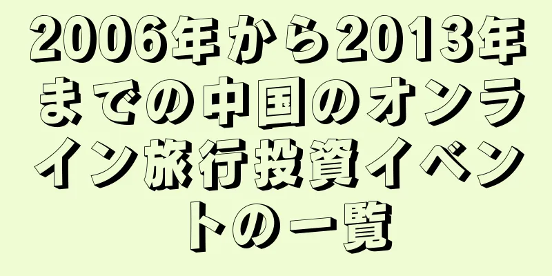 2006年から2013年までの中国のオンライン旅行投資イベントの一覧