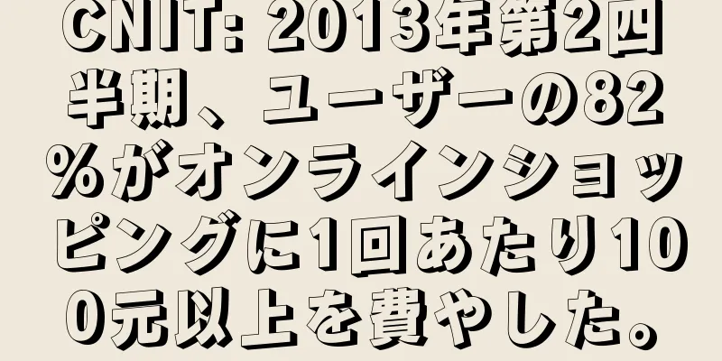 CNIT: 2013年第2四半期、ユーザーの82%がオンラインショッピングに1回あたり100元以上を費やした。