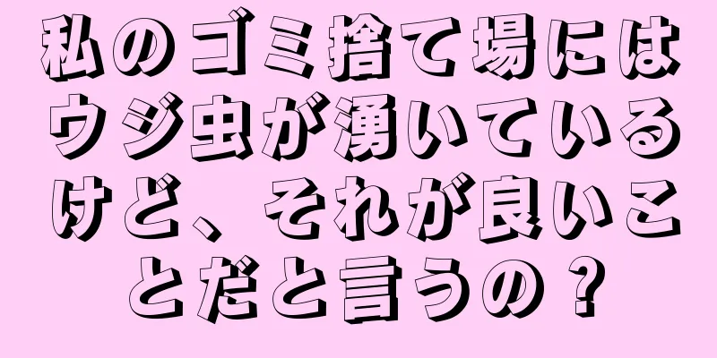 私のゴミ捨て場にはウジ虫が湧いているけど、それが良いことだと言うの？