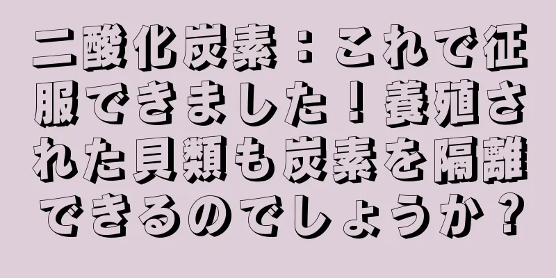 二酸化炭素：これで征服できました！養殖された貝類も炭素を隔離できるのでしょうか？