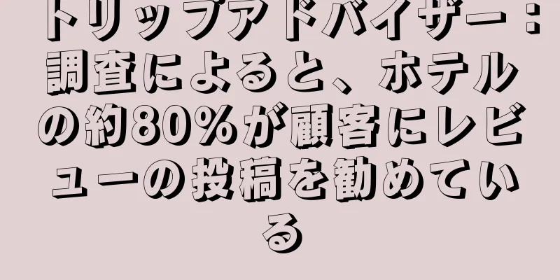 トリップアドバイザー：調査によると、ホテルの約80％が顧客にレビューの投稿を勧めている
