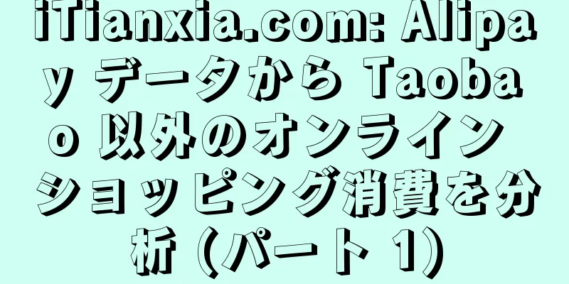 iTianxia.com: Alipay データから Taobao 以外のオンライン ショッピング消費を分析 (パート 1)