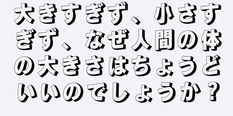 大きすぎず、小さすぎず、なぜ人間の体の大きさはちょうどいいのでしょうか？