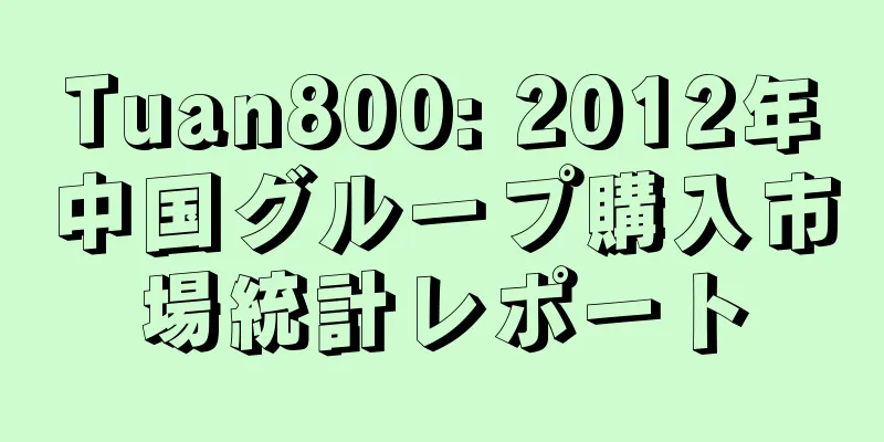 Tuan800: 2012年中国グループ購入市場統計レポート