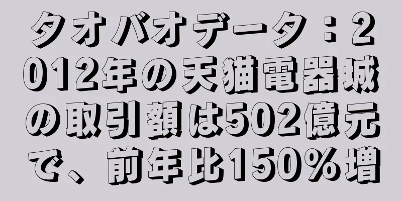 タオバオデータ：2012年の天猫電器城の取引額は502億元で、前年比150％増