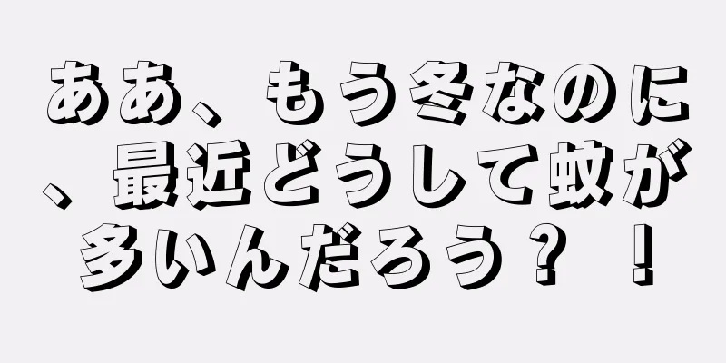 ああ、もう冬なのに、最近どうして蚊が多いんだろう？ ！