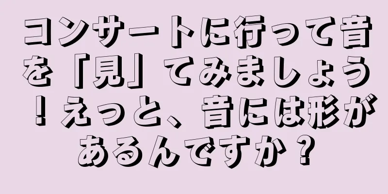 コンサートに行って音を「見」てみましょう！えっと、音には形があるんですか？