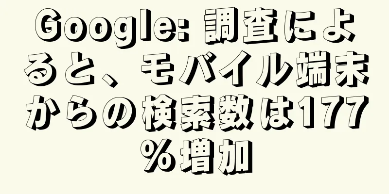 Google: 調査によると、モバイル端末からの検索数は177%増加