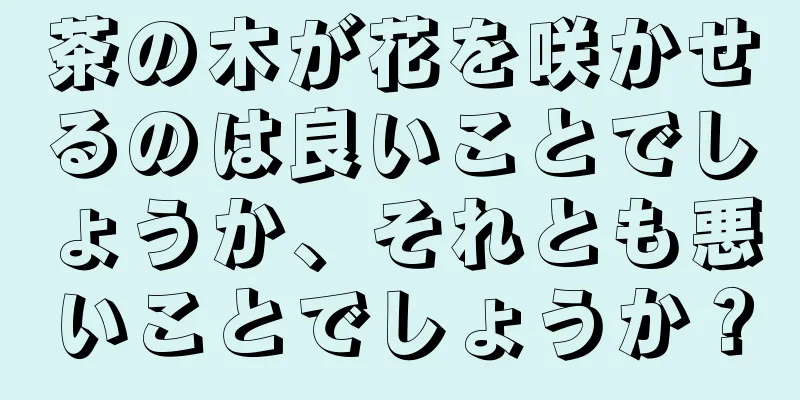茶の木が花を咲かせるのは良いことでしょうか、それとも悪いことでしょうか？