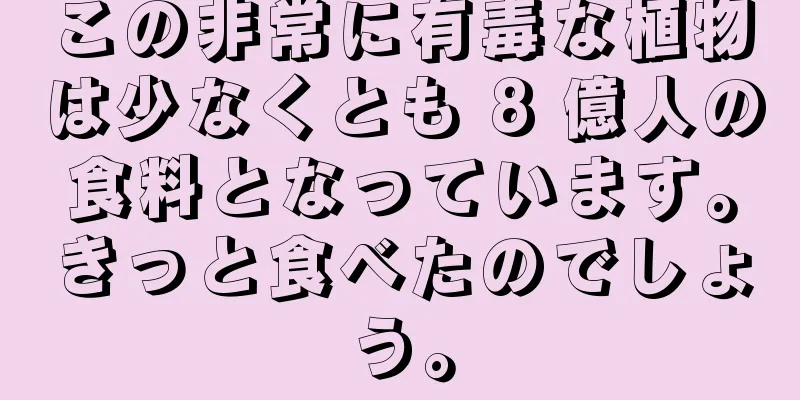 この非常に有毒な植物は少なくとも 8 億人の食料となっています。きっと食べたのでしょう。