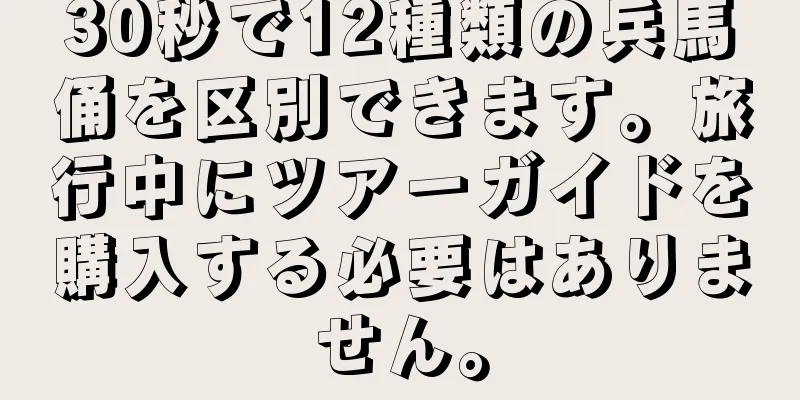 30秒で12種類の兵馬俑を区別できます。旅行中にツアーガイドを購入する必要はありません。