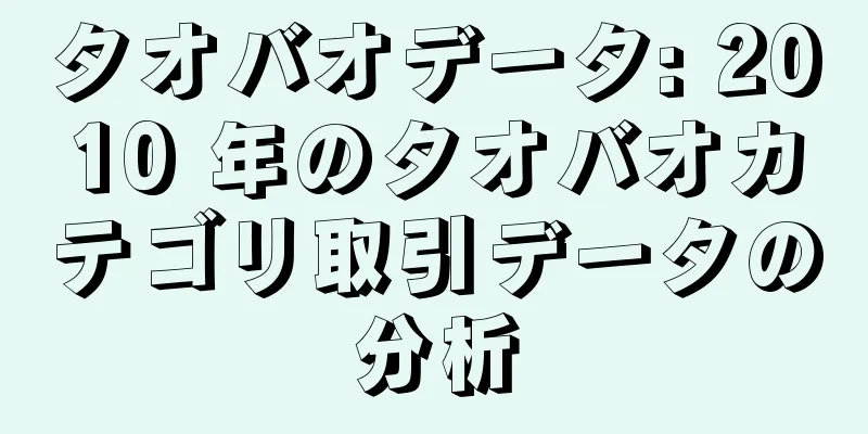 タオバオデータ: 2010 年のタオバオカテゴリ取引データの分析