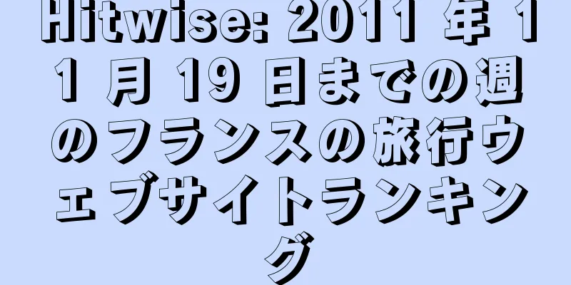 Hitwise: 2011 年 11 月 19 日までの週のフランスの旅行ウェブサイトランキング