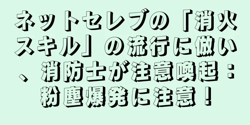 ネットセレブの「消火スキル」の流行に倣い、消防士が注意喚起：粉塵爆発に注意！