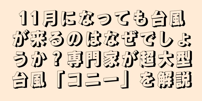 11月になっても台風が来るのはなぜでしょうか？専門家が超大型台風「コニー」を解説