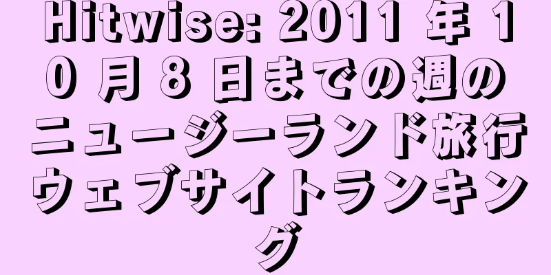 Hitwise: 2011 年 10 月 8 日までの週のニュージーランド旅行ウェブサイトランキング