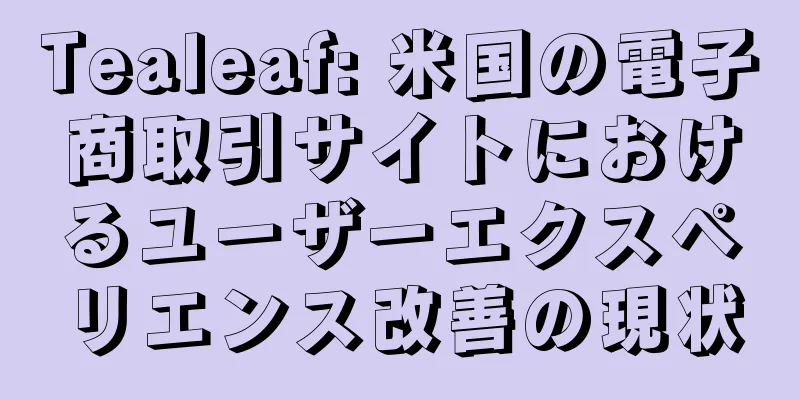 Tealeaf: 米国の電子商取引サイトにおけるユーザーエクスペリエンス改善の現状