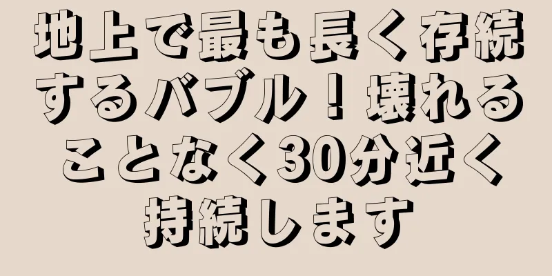 地上で最も長く存続するバブル！壊れることなく30分近く持続します