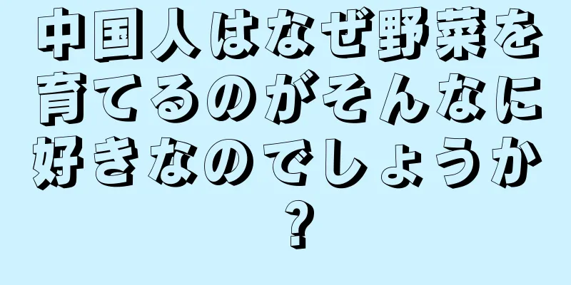 中国人はなぜ野菜を育てるのがそんなに好きなのでしょうか？