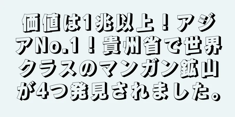 価値は1兆以上！アジアNo.1！貴州省で世界クラスのマンガン鉱山が4つ発見されました。