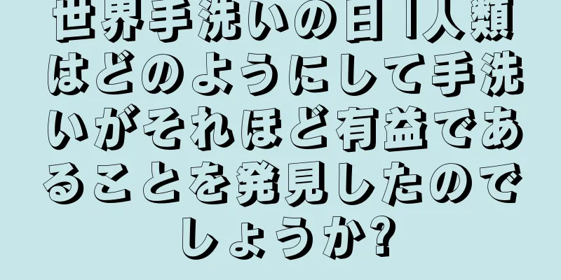 世界手洗いの日 |人類はどのようにして手洗いがそれほど有益であることを発見したのでしょうか?