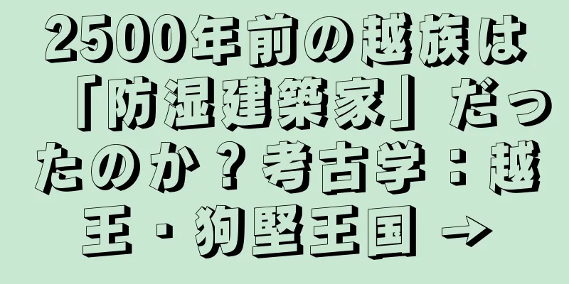2500年前の越族は「防湿建築家」だったのか？考古学：越王・狗堅王国 →