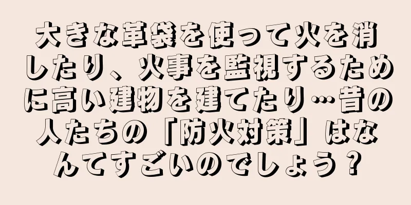 大きな革袋を使って火を消したり、火事を監視するために高い建物を建てたり…昔の人たちの「防火対策」はなんてすごいのでしょう？