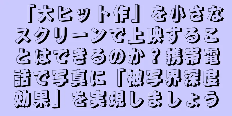 「大ヒット作」を小さなスクリーンで上映することはできるのか？携帯電話で写真に「被写界深度効果」を実現しましょう
