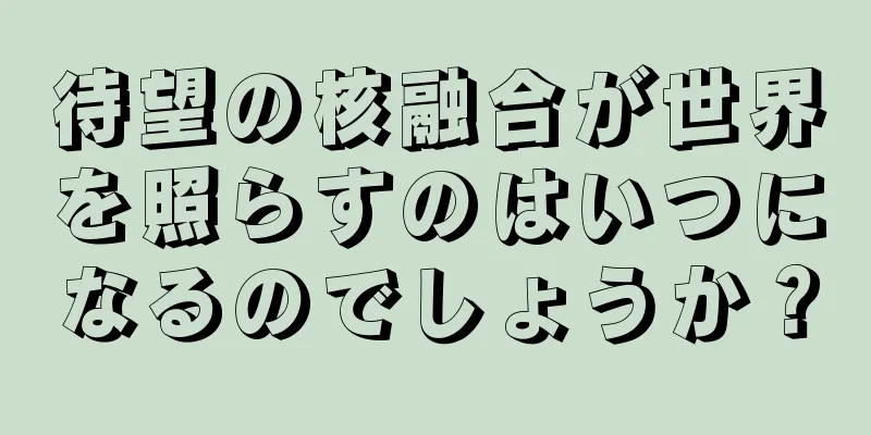 待望の核融合が世界を照らすのはいつになるのでしょうか？
