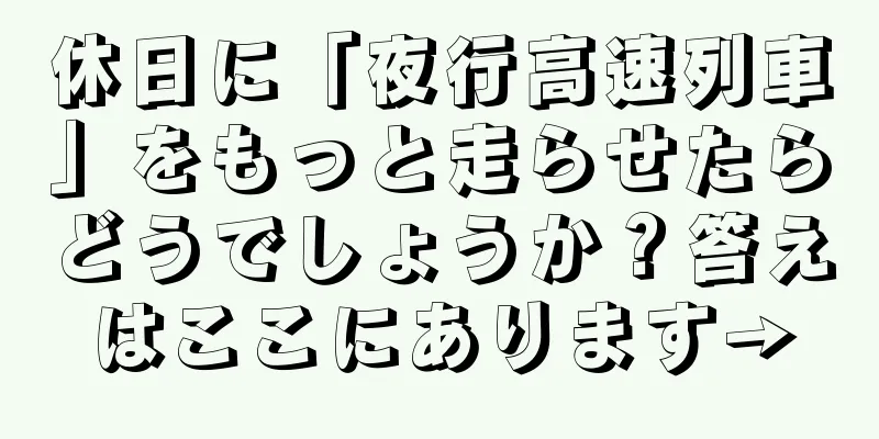 休日に「夜行高速列車」をもっと走らせたらどうでしょうか？答えはここにあります→