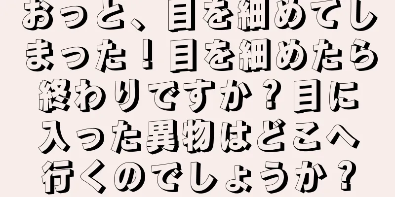 おっと、目を細めてしまった！目を細めたら終わりですか？目に入った異物はどこへ行くのでしょうか？
