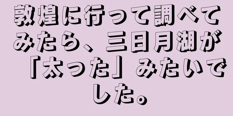 敦煌に行って調べてみたら、三日月湖が「太った」みたいでした。