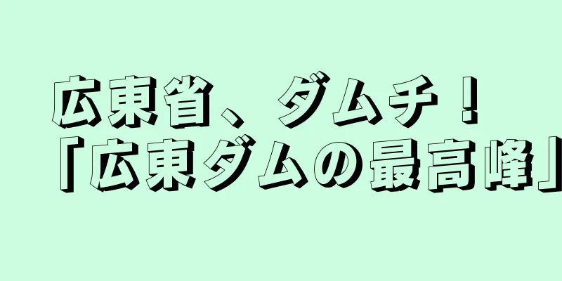 広東省、ダムチ！ 「広東ダムの最高峰」