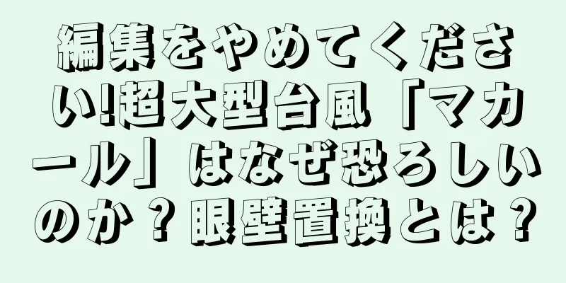 編集をやめてください!超大型台風「マカール」はなぜ恐ろしいのか？眼壁置換とは？