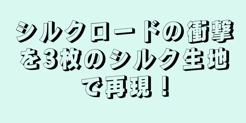シルクロードの衝撃を3枚のシルク生地で再現！