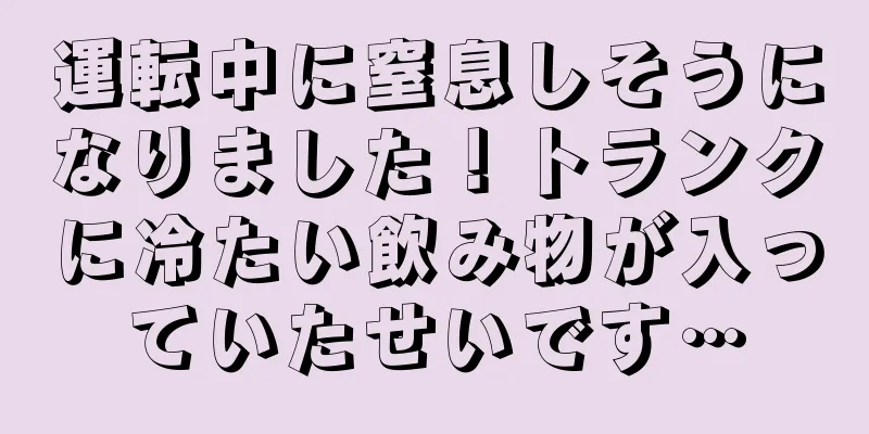 運転中に窒息しそうになりました！トランクに冷たい飲み物が入っていたせいです…