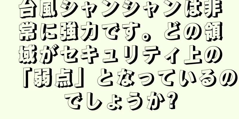 台風シャンシャンは非常に強力です。どの領域がセキュリティ上の「弱点」となっているのでしょうか?