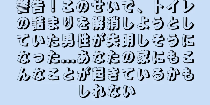 警告！このせいで、トイレの詰まりを解消しようとしていた男性が失明しそうになった...あなたの家にもこんなことが起きているかもしれない