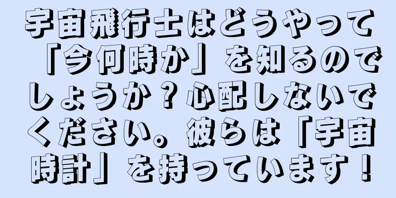 宇宙飛行士はどうやって「今何時か」を知るのでしょうか？心配しないでください。彼らは「宇宙時計」を持っています！