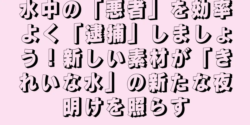 水中の「悪者」を効率よく「逮捕」しましょう！新しい素材が「きれいな水」の新たな夜明けを照らす